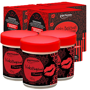 Vela Beijável Morango La Pimienta Óleo de Massagem 45g - Kit 3 und