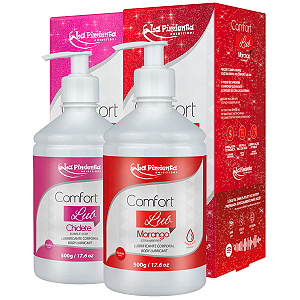 Kit Comfort Lub - Lubrificantes Beijáveis Morango + Chiclete La Pimienta 500g