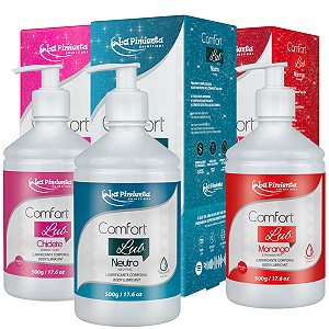 Kit Comfort Lub - Lubrificantes Beijáveis Neutro + Chiclete + Morango La Pimienta 500g