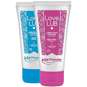 Kit Love Lub - Lubrificante Corporal Love Lub Neutro 60g + Love Lub Ice 60g La Pimienta