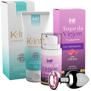 Kit Sempre Virgem - Gel Adstringente Toque da Virgem Chiclete 17ml + Lubrificante Íntimo K-Intt Base de Água 50g Intt +
