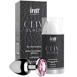 Kit Conforto Anal - Cliv Black Gel Facilitador 17g Intt + Plug P