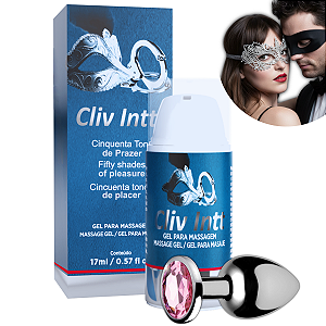 Kit 50 Tons de Anal - Gel Cliv 50 Tons de Prazer Dessensibilizante Suave Intt 17ml + Plug P de Luxo