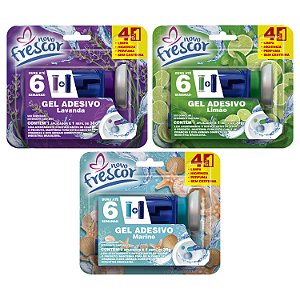 Gel Adesivo Sanitário com Aplicador 6 aplicações 38g Novo Frescor Duração até 6 Semanas