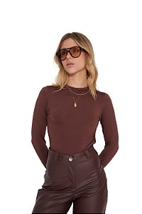 BODY EM POLIAMIDA COM DECOTE NAS COSTAS E DETALHE NAS MÃOS