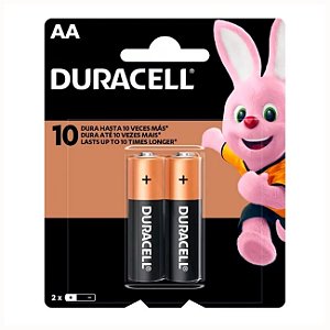 Pilha Alcalina Duracell AA Pequena Cartela com 2 unidades