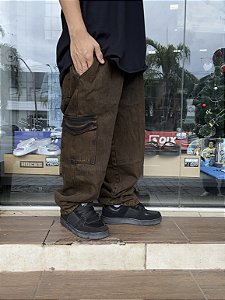 Calça cargo marrom jeans