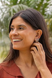 Trio de argolinhas lisas - Prata