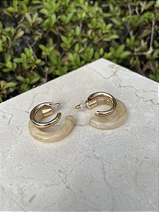 Argola dupla com pedra