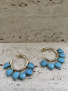 Argola com pingentes turquesa