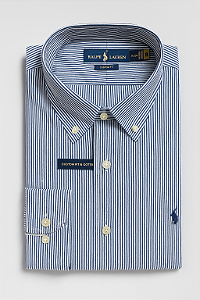 Camisa Ralph Lauren Masculina Listrada Azul