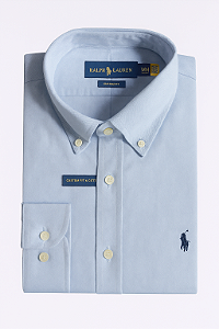 Camisa Oxford Ralph Lauren Masculina Cinza