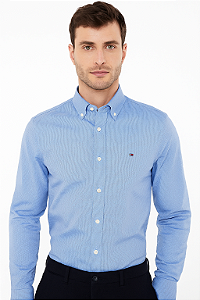 Camisa Oxford Tommy Hilfiger Masculina Azul
