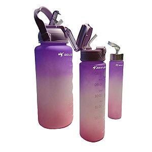 Kit 3 Garrafas Gold Sports Botton 2L-670mls e 280 mls