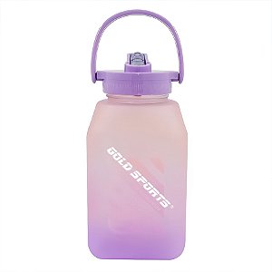 Garrafa Squeeze Plástica Gold Sports Cubo Emborrachada -1Litro - BPA-FREE