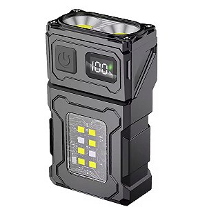 Mini Lanterna Gold Sports Led Cob Luz Dupla Brilhante 180° C/Imã