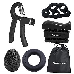 Kit 5 Pçs Hand Grip Gold Sports Aperto Dedos Mãos Punho  fitness