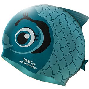 Touca De Natação Gold Sports Kids Happy Girl De Silicone