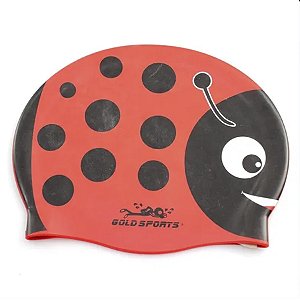Touca De Natação Gold Sports Kids Joaninha De Silicone