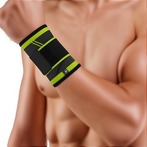 Munhequeira Elástica Gold Sports de Compressão Térmica Com Bandagem