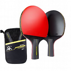 Kit Tênis De Mesa Gold Sports Boli 6.0 Series - 2 Raquetes Short 6 Star Profissional e 1 Mesh Bag