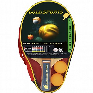 Kit Tênis de Mesa Gold Sports Training II 2 Raquetes e 2 Bolas