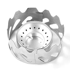 Mini Fogareiro Gold Sports Para Acampamento Portátil a Álcool Com Tampa e apoiador