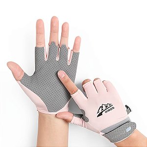Luva Fitiness Gold Sports Wind Meio Dedos - Anti Slip Com Tecido e Respirável
