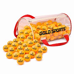 Sacola Bolas Gold Sports Para Tênis de Mesa 40mm Celulose 1 Estrela Com 100 Unidades