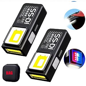 Kit 2 Lanternas Gold Sports Led Cobi Portátil Recarregável Clip Magnético À Prova D'Água EDC