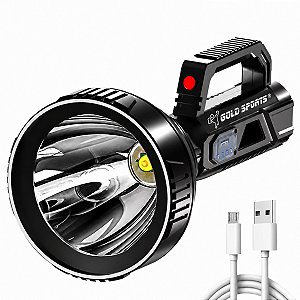 Lanterna Led Gold Sports 1300 Lúmes Recarregável USB – Longo Alcance E Proteção IP65