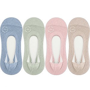 Kit 4 Pares de Meias Invisíveis Gold Sports com Silicone Antiderrapante – Respiráveis