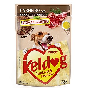 Ração Úmida Keldog Sachê Sabor Carneiro Brócolis e Linhaça