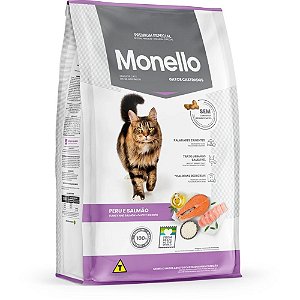 Ração Monello Gatos Adultos Castrados Sabor Peru e Salmão - 10,1kg