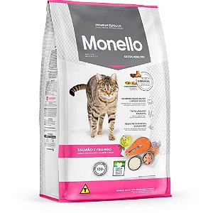 Ração Monello Gatos Adultos Sabor Salmão e Frango - 10,1 kg