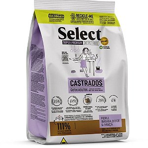Ração Select Gatos Castrados Sabor Peru, Batata Doce e Maçã 7kg