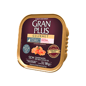 GranPlus Gourmet Patê Gato Adulto Castrado Anti Bola de Pelo Sabor Salmão 100G