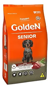 Ração GoldeN Cães Sênior Raças Pequenas Sabor Carne e Arroz 3Kg