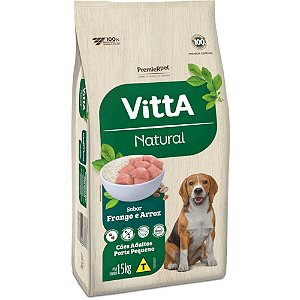 Ração VittA Natural Cães Adultos Porte Pequeno Frango & Arroz 15 Kg