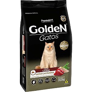 Ração GoldeN Gatos Adultos Castrados Sabor Carne 10.1 Kg