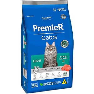 Ração PremieR Gatos Adultos Ambientes Internos Light Sabor Salmão 7,5Kg
