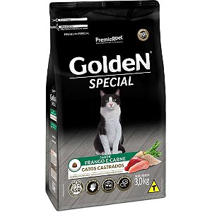 Ração GoldeN Gatos Castrados Special Sabor Frango e Carne 3kg
