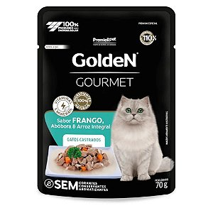 Ração Úmida GoldeN Gourmet Frango para Gatos Castrados