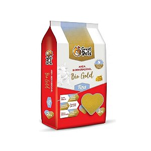 Areia Higiênica Bio Gold Great Pets Biodegradável Fina 2Kg