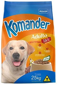 Ração Komander Cães Adultos Sabor Carne 25Kg