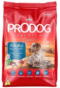 Ração Progog Premium Especial Cães Adultos Raças Grandes Sabor Frango, Carne e Cereais 15Kg