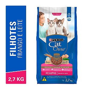 Ração Nestlé Purina Cat Chow para Gatos Filhotes Sabor Frango e Leite 2,7Kg