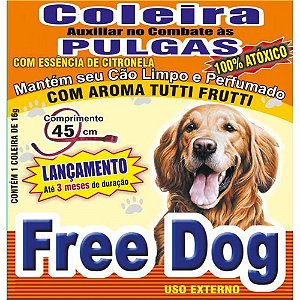 Coleira Free Dog Antipulgas para Cachorro Adulto