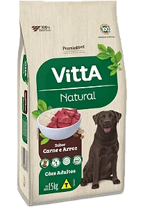 Ração VittA Natural Cães Adultos Carne & Arroz