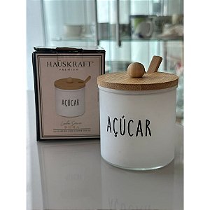 Açucareiro Doha em Vidro C/ Colher bambu 300ml Hauskfraft